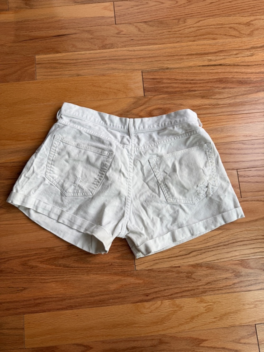 GAP White Distressed Denim Jean Shorts - Picture 6 of 7